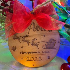 boule noel prenom personnalise cadeau unique atelier chc 974 reunion ile